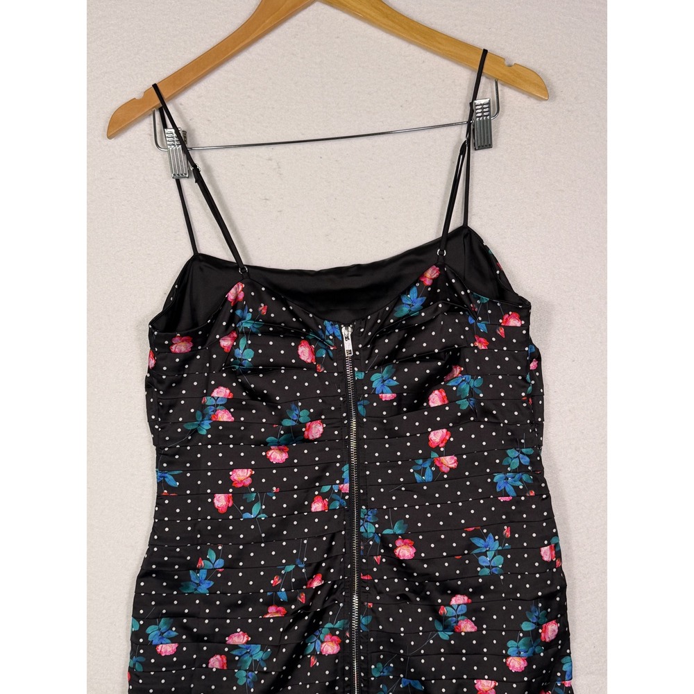For Love & Lemons Posey Dress Women XL Black Floral Polka Dot Pleated Mini NEW - Picture 11 of 13